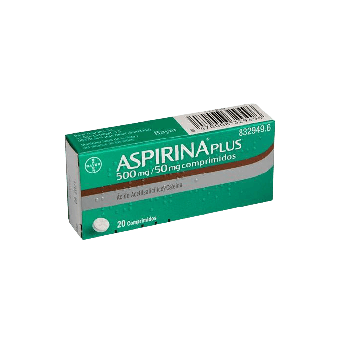 Aspirina plus 500/50 mg 20 comprimidos