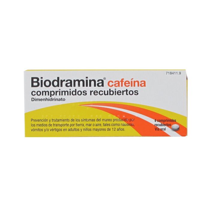 Biodramina cafeina 4 comprimidos