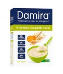 Damira Papilla 8 Cereales con Galleta María es una papilla destinada a bebés desde 6 meses, de cereales sin alérgenos, indicada para aquellos casos en los que se requiera eliminar de la dieta: las Proteínas de la Leche de Vaca, la Lactosa, el Huevo y la S
