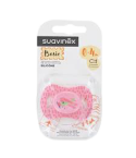 Suavinex Chupete Fisiológico Haute Coutoure tiene un diseño simétrico de su tetina plana y suave permite que ésta quede siempre bien colocada en la boquita del bebé, ejerciendo la mínima presión sobre el paladar.