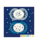 Mam chupete original night silicona azul 6m+