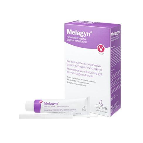 Melagyn Hidratante vaginal es un gel no hormonal mucoadhesivo que hidrata y favorece la recuperación de la flexibilidad y elasticidad de la mucosa vaginal en casos de sequedad, como ocurre durante la menopausia, el posparto, la lactancia, durante el últim
