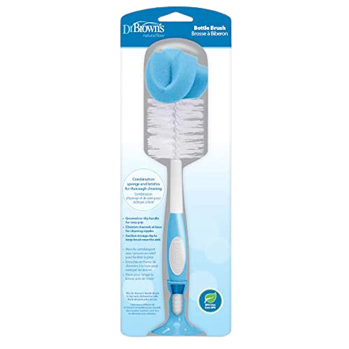 Dr Brown's Cepillo Limpia Biberon Azul es un limpia biberones que pretende eliminar los residuos más complicados. No raya ni deteriora el producto.