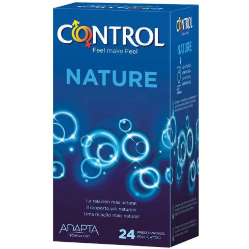 Los Control Preservativo Nature 24 Unidades cuentan con la exclusiva forma Adapta, que es ergonómica y que está especialmente pensada para aportar la mayor comodidad y así conseguir que las relaciones sexuales sean más naturales. Es un preservativo transp