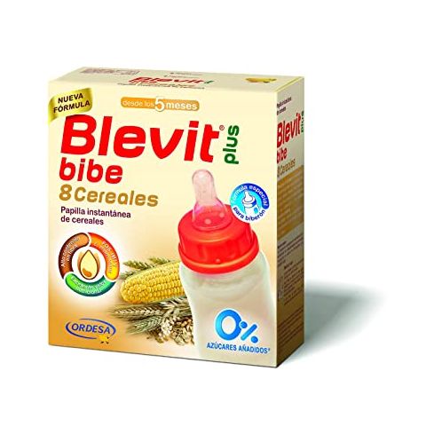 Blevit plus Bibe 8 Cereales es una papilla elaborada con cereales especialmente elegidos para completar la nutrición de tu bebe. ¡Y sin azúcares añadidos!