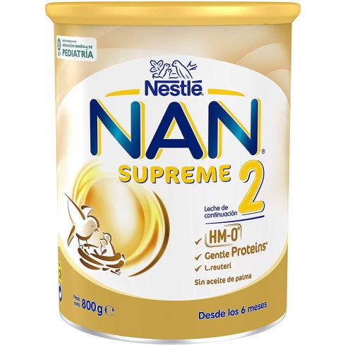 NAN® SUPREME 2 es una leche de continuación para bebés a partir de los 6 meses que, junto con otros alimentos, forma parte de una alimentación diversificada.