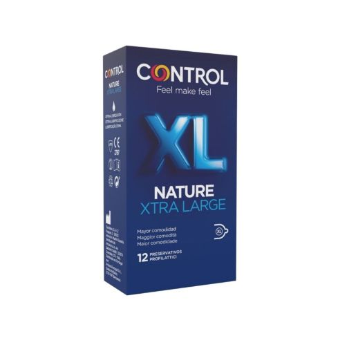 Control Adapta Preservativos Xl 12 Unidades Preservativo en látex de caucho natural de máxima calidad, fino, liso, anatómico, de lados no paralelos, transparente, lubricado y con depósito. Anchura nominal 57mm. Es un preservativo más ancho y largo qu eel