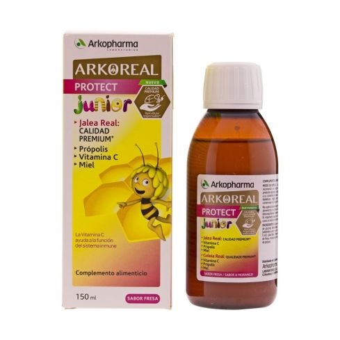 Arkoreal® Protect es una fórmula completa, que garantiza que no utiliza colorantes ni edulcorantes, diseñada para aumentar la vitalidad de los niños gracias a la vitamina C procedente de zumo pulverizado de acerola BIO.
