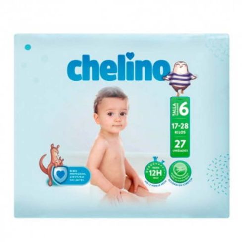 Chelino pañal talla 6 17-28 kg 27 unidades
