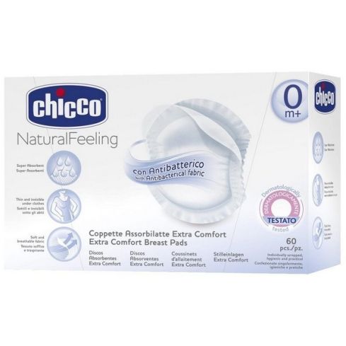 Discos Absorbentes Antibacterias CHICCO 60 unidades Durante la lactancia, especialmente durante en las delicadas fases iniciales, pueden aparacerer molestas irritaciones en el pecho y grietas, que crean dificultades y causan dolor durante la toma y que ne
