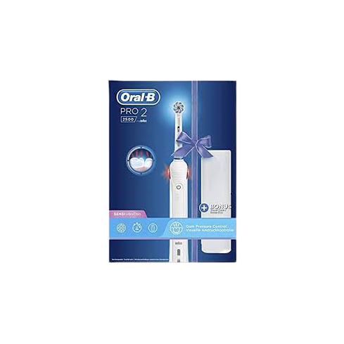 Oral-B Pro 2 2000N CrossAction. Utilizar con: Adulto, Tipo de cepillo de dientes: Cepillo dental oscilante, Frecuencia Cepillo de dientes (rotaciones): 8800 movimientos por minuto. Fuente de energía: Batería. Peso: 263,25 g, Ancho del paquete: 55 mm, Prof