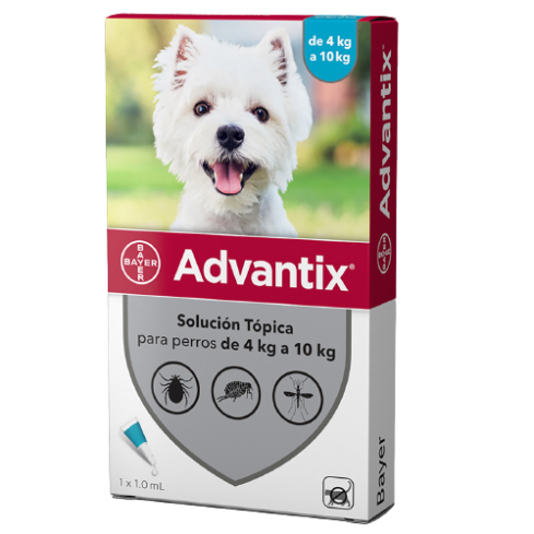 Las pipetas Advantix te ofrecen una efectividad del 100%, gracias a su calidad repelen y eliminan garrapatas, pulgas, larvas del entorno y huevos. Además repelen los flebotomos evitando las picaduras de los mismos y por lo tanto el contagio de leishmania.