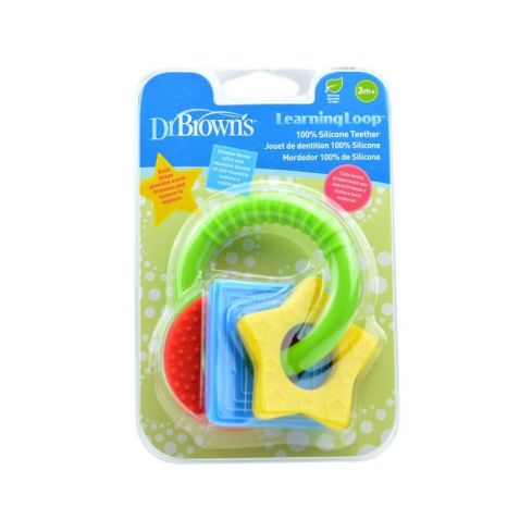 Mordedor de textura suave con divertidas formas y colores que llaman la atención de los más pequeños y les ayudan a aliviar el dolor durante la dentición.