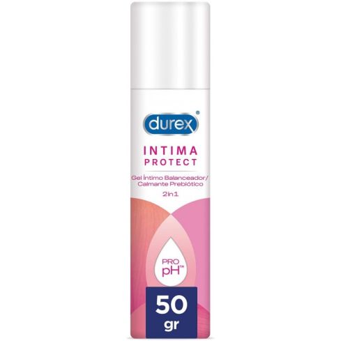 Durex Intima Gel Intimo prebiótico calmante de 50 ml es un gel que equilibra el pH vaginal para aliviar la sequedad vaginal de manera eficaz e inmediata.