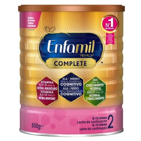 Enfamil Complete 2 está indicada en bebes a partir de 6 meses. Enfamil Complete 2 contiene una mezcla de DHA, Hierro, Calcio, Zinc y Vitaminas que contribuyen al crecimiento y desarrollo de su bebé. También contiene fibra dietética que ayuda a unas heces