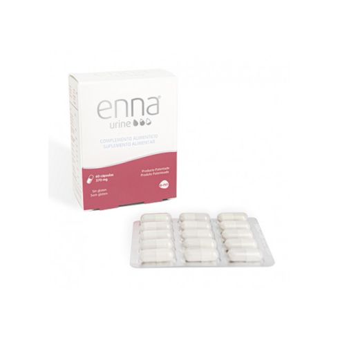 Enna Urine cápsulas es un complemento alimenticio a base de Gaba, semillas de uva, aceite de pescado rico en Omega 3, Rutina y Vitamina B6.
