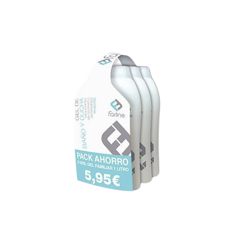 Farline triplo gel de baño y ducha pH neutro 3 x 1 L es un pack de productos de higiene de uso diario en forma de geles de baño y ducha con pH neutro, pensado para el uso de toda la familia. Es ideal para proteger la barrera cutánea y efectuar una correct