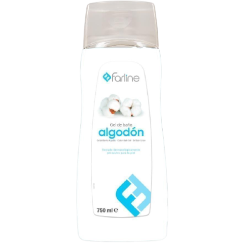 Farline Gel de Baño Flor de Algodón es un gel de baño con extracto de algodón. pH neutro para la piel, testado dermatológicamente.