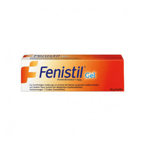 Fenistil Gel 30g es un medicamento que calma la picazón en la piel causada por las picaduras de mosquitos y otros insectos, y también las causadas por erupciones cutáneas, urticaria, quemaduras superficiales o solares.