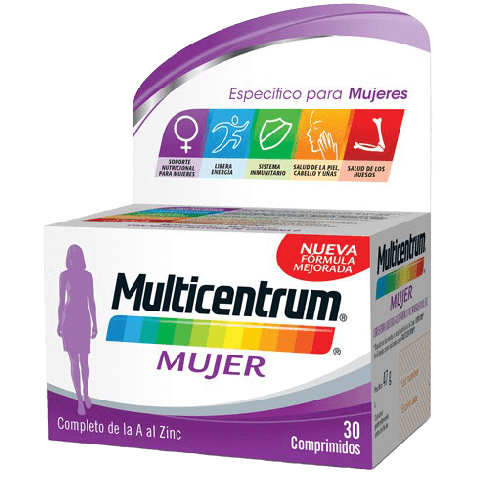 Multicentrum Woman es un suplemento nutricional con vitaminas y minerales en una fórmula especialmente equilibrada que complementa las necesidades diarias de las mujeres a partir de los 18 años.