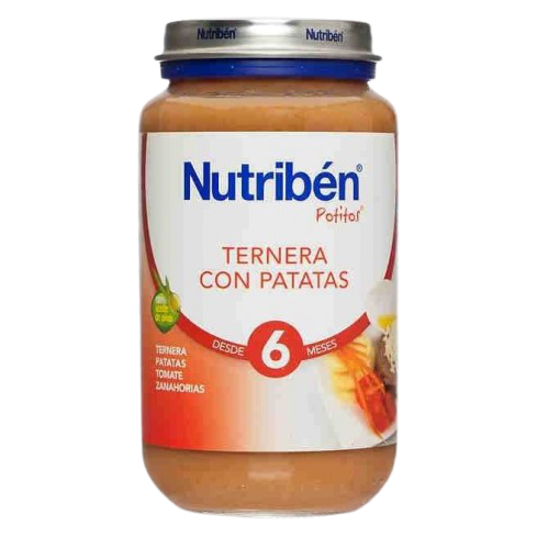 El principal objetivo del Nutribén® Potito® ternera y patata es aportarle a tu hijo todas las vitaminas que necesita para cubrir sus necesidades energéticas, teniendo en cuenta que éstas aumentan según el niño va creciendo. Elaborado con aceite de oliva 1