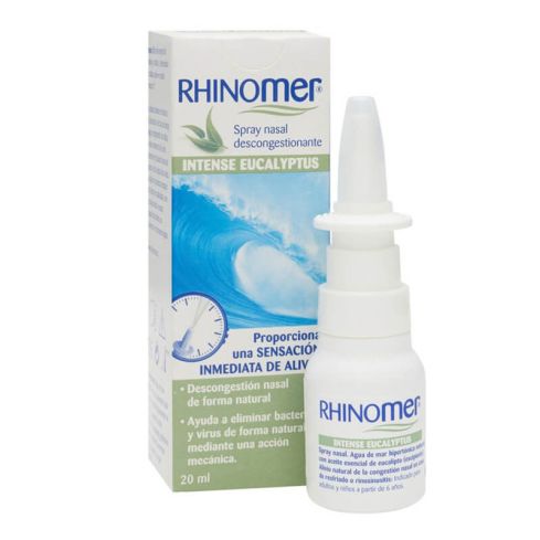 Rhinomer Intense Eucalyptus alivia inmediatamente la congestión nasa. Gracias a su acción purificante previene la propagación de la infección. Deja una agradable sensación de frescor y deja la nariz limpia y descongestionada.