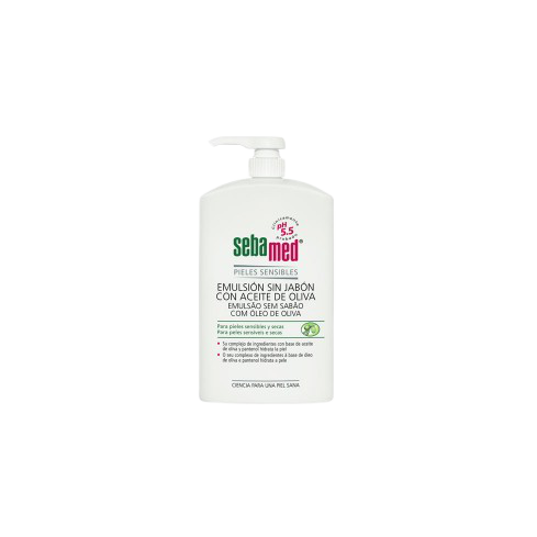 Sebamed Emulsión Aceite de Oliva Gel Manos 300 ml es un gel de manos sin jabón y enriquecido con aceite de oliva. Limpia suavemente sin agredir la dermis y evita su deshidratación. Ofrece una limpieza ultra suave para pieles secas o sensibles.