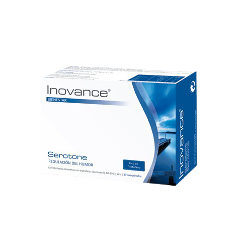 Inovance Serotone es un complemento alimenticio a base de triptófano, vitaminas del grupo B y zinc.