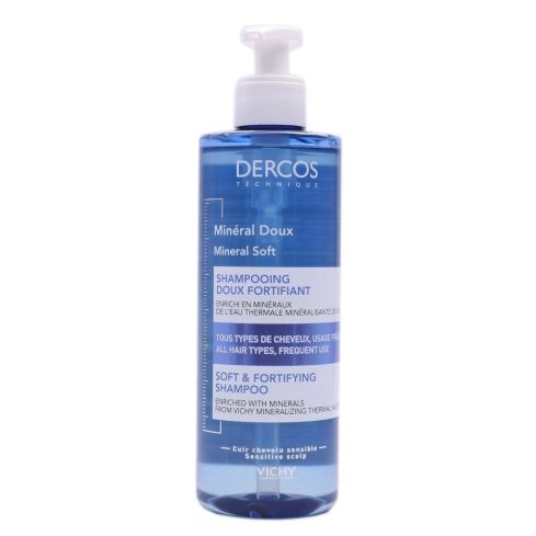 El champú Mineral Suave Fortificante de Vichy Dercos está pensado para el uso de toda la familia y todo tipo de cabellos. Enriquecido con Agua Termal de Vichy, con minerales excepcionales: HIerro, Magnesio, Manganeso, Silicio y Calcio. Tensioactivos de or